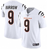 Nike Bengals 9 Joe Burrow White Vapor Limited Jersey,baseball caps,new era cap wholesale,wholesale hats